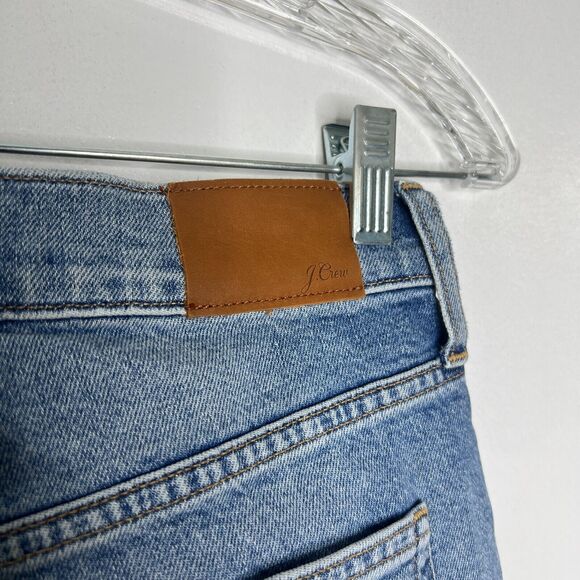 J Crew Women's Light Wash Classic Straight Jeans 25 Cropped Raw Hem - Picture 9 of 12